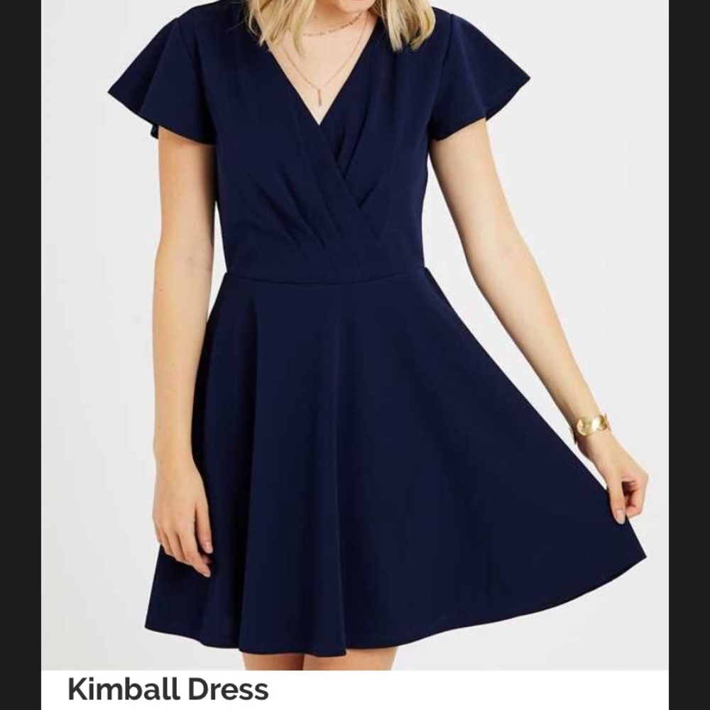 Altar’d State Kimball Navy Blue Short Sleeve Dress